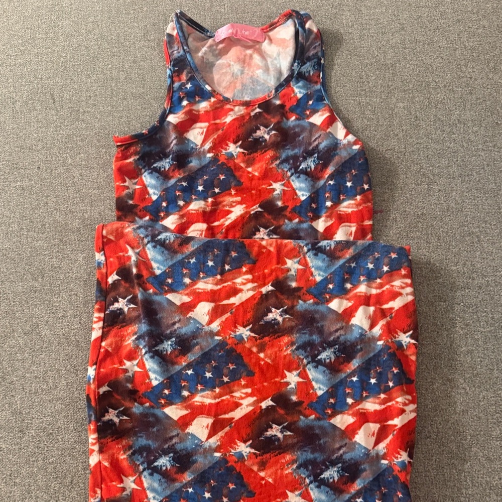 5/$15- Kids' Patriotic Red & Blue Tank Dress